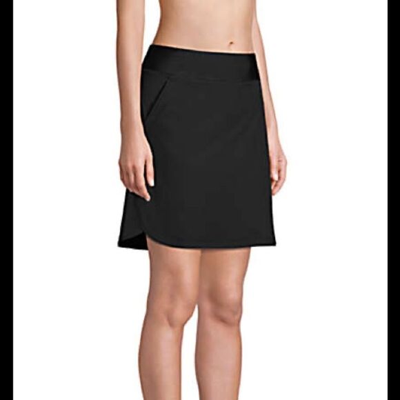 Land's End Swim Plus Standard size Quikdry skirt shorts pockets adjust blk Var - Picture 7 of 13